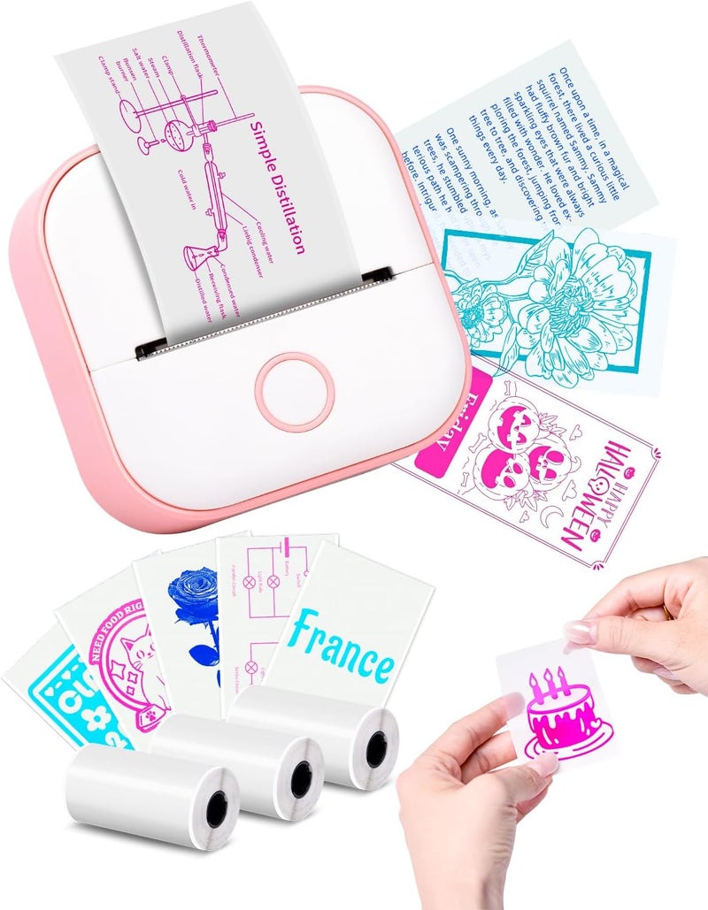 Memoking Sticker Printer - T02 Mini Printer Print Pods Portable Thermal Label Maker, Sticker Maker Machine Pocket Memo Receipt Printer for Study Graphics, Anatomical Diagrams, Journal, DIY, Gift - Image 1